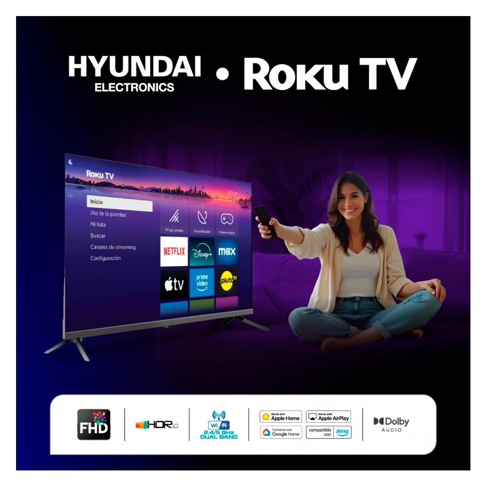 Televisor LED SMART 40 Pulgadas FHD -Roku TV HYUNDAI HYLED4027 RiM - Imagen 3