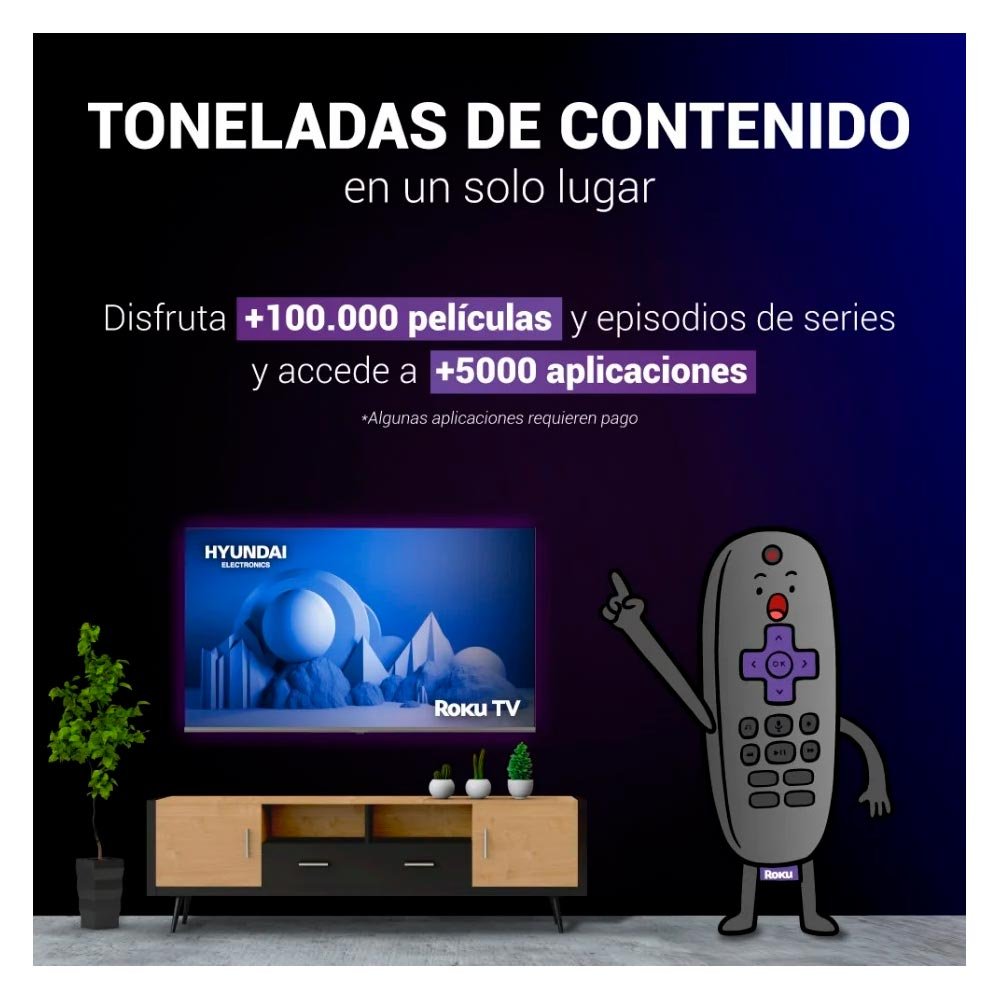 Televisor LED SMART 40 Pulgadas FHD -Roku TV HYUNDAI HYLED4027 RiM - Imagen 4